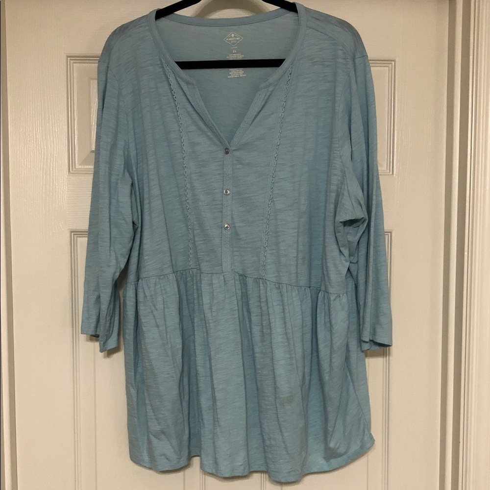 St. John's Bay Light Blue Peasant Tunic